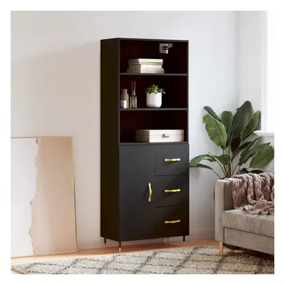 vidaXL Skříň highboard černá 69,5 x 34 x 180 cm kompozitní dřevo