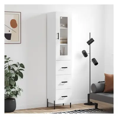 vidaXL Skříň highboard bílá 34,5 x 34 x 180 cm kompozitní dřevo