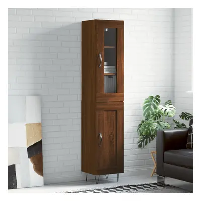 vidaXL Skříň highboard hnědý dub 34,5 x 34 x 180 cm kompozitní dřevo