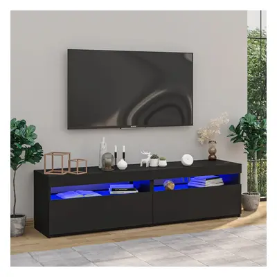 vidaXL TV skříňky s LED osvětlením 2 ks černé 75 x 35 x 40 cm