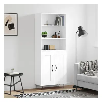 vidaXL Skříň highboard bílá 69,5 x 34 x 180 cm kompozitní dřevo