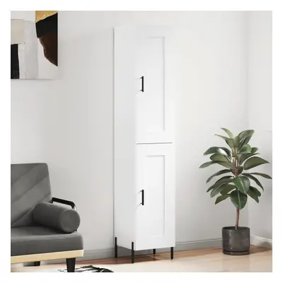 vidaXL Skříň highboard bílá s vysokým leskem 34,5x34x180 cm kompozit