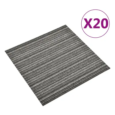 vidaXL Kobercové podlahové dlaždice 20ks 5m² 50x50 cm proužky antracit