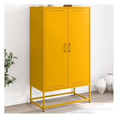 vidaXL Skříň highboard hořčicově žlutá 68,5 x 38,5 x 123,5 cm ocel