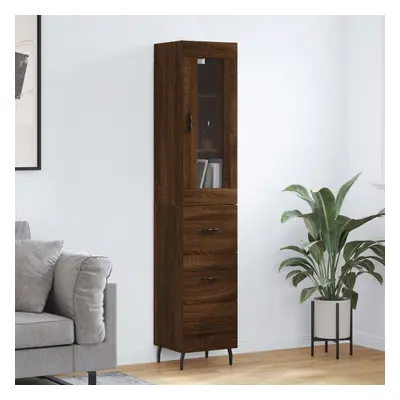 vidaXL Skříň highboard hnědý dub 34,5 x 34 x 180 cm kompozitní dřevo