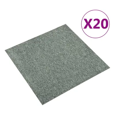 vidaXL Kobercové podlahové dlaždice 20 ks 5 m² 50 x 50 cm zelené