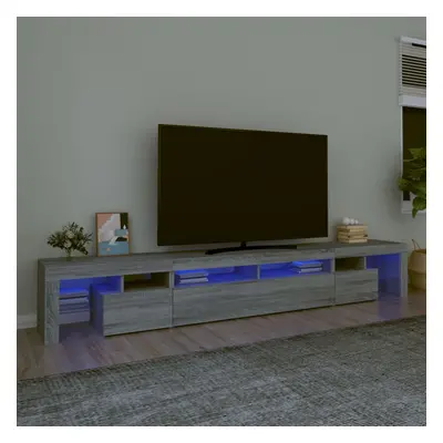 vidaXL TV skříňka s LED osvětlením šedá sonoma 260x36,5x40 cm