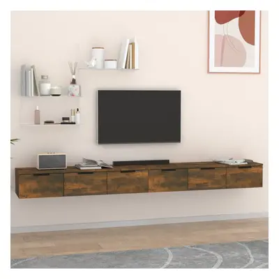 vidaXL Nástěnné skříňky 2 ks kouřový dub 102x30x20 cm kompozitní dřevo