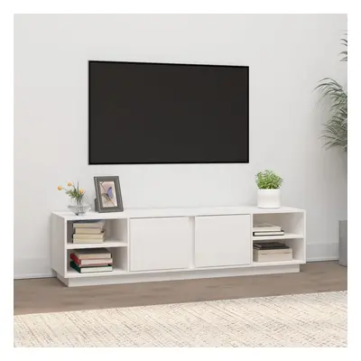 vidaXL TV skříňka bílá 156 x 40 x 40 cm masivní borové dřevo