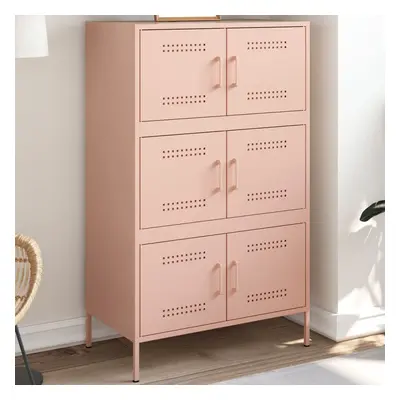 vidaXL Skříň highboard růžová 68 x 39 x 113 cm ocel