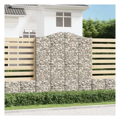 vidaXL Klenutý gabionový koš 200 x 30 x 220/240 cm pozinkované železo