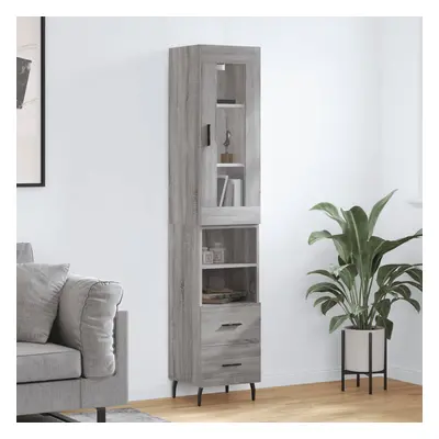 vidaXL Skříň highboard šedá sonoma 34,5 x 34 x 180 cm kompozitní dřevo