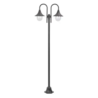 vidaXL Zahradní sloupová lampa 2 ramena E27 220 cm hliník bronzová