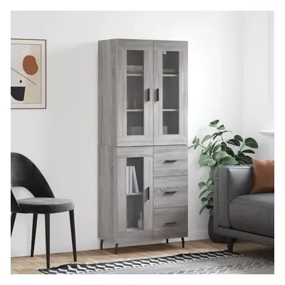 vidaXL Skříň highboard šedá sonoma 69,5 x 34 x 180 cm kompozitní dřevo