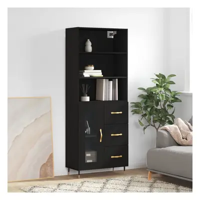 vidaXL Skříň highboard černá 69,5 x 34 x 180 cm kompozitní dřevo