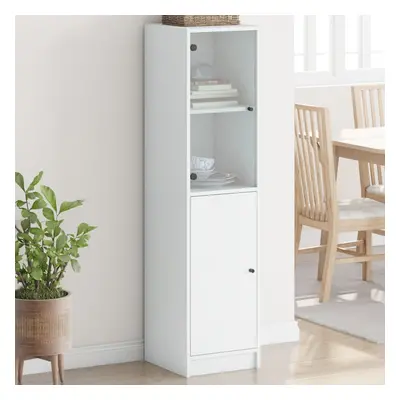 vidaXL Highboard se skleněnými dvířky bílý 35 x 37 x 142 cm