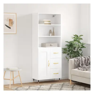 vidaXL Skříň highboard bílá 69,5 x 34 x 180 cm kompozitní dřevo