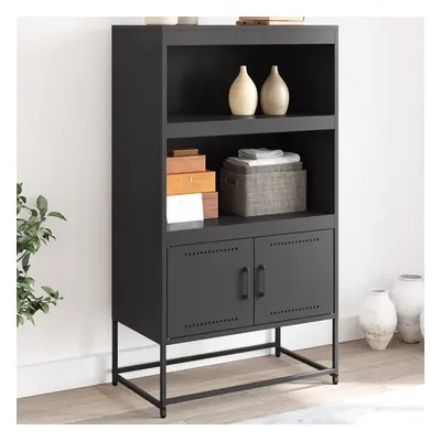 vidaXL Skříň highboard černá 68,5 x 38,5 x 123,5 cm ocel