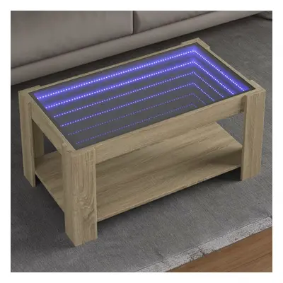 vidaXL Konferenční stolek s LED dub sonoma 93 x 53 x 45 cm kompozit