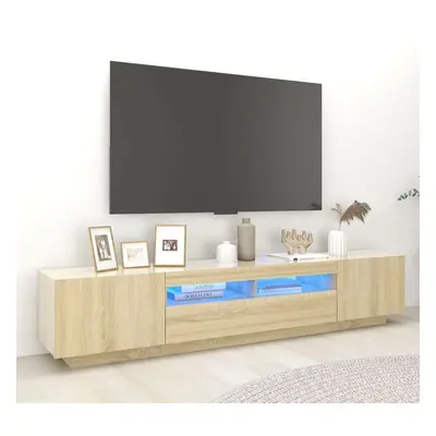 vidaXL TV skříňka s LED osvětlením dub sonoma 200 x 35 x 40 cm