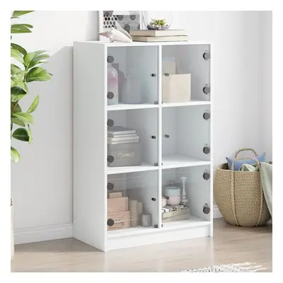 vidaXL Highboard s dvířky bílý 68 x 37 x 109 cm kompozitní dřevo