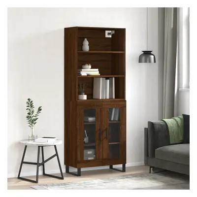 vidaXL Skříň highboard hnědý dub 69,5 x 34 x 180 cm kompozitní dřevo