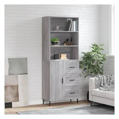 vidaXL Skříň highboard šedá sonoma 69,5 x 34 x 180 cm kompozitní dřevo