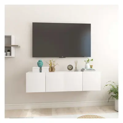 vidaXL Závěsné TV skříňky 2 ks bílé s vysokým leskem 60x30x30 cm