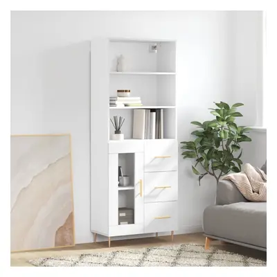 vidaXL Skříň highboard bílá 69,5 x 34 x 180 cm kompozitní dřevo