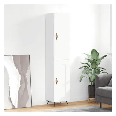 vidaXL Skříň highboard bílá s vysokým leskem 34,5x34x180 cm kompozit