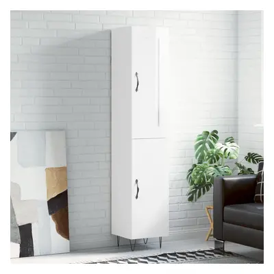 vidaXL Skříň highboard bílá s vysokým leskem 34,5x34x180 cm kompozit