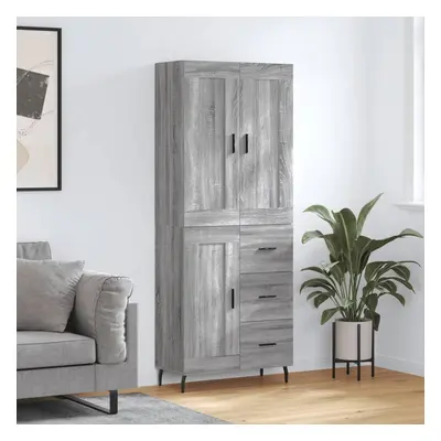 vidaXL Skříň highboard šedá sonoma 69,5 x 34 x 180 cm kompozitní dřevo