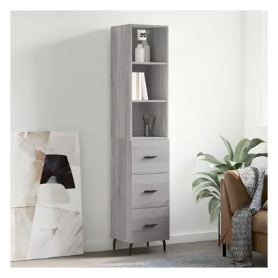 vidaXL Skříň highboard šedá sonoma 34,5 x 34 x 180 cm kompozitní dřevo