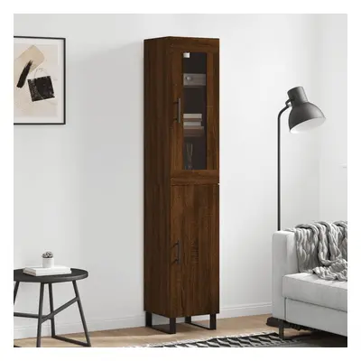 vidaXL Skříň highboard hnědý dub 34,5 x 34 x 180 cm kompozitní dřevo