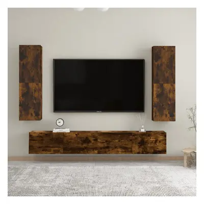 vidaXL Nástěnné TV skříňky 2 ks kouřový dub 30,5 x 30 x 110 cm