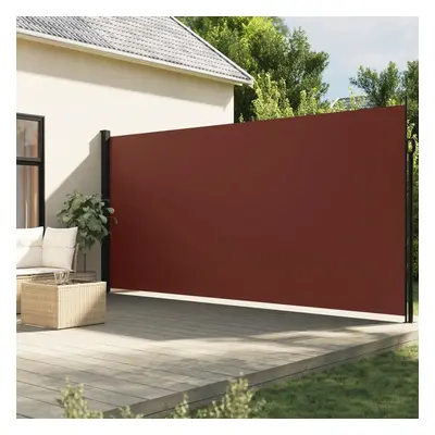 vidaXL Zatahovací boční markýza hnědá 200 x 600 cm