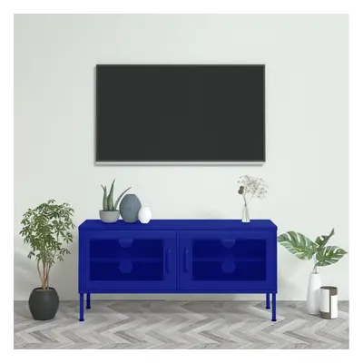 vidaXL TV skříňka námořnicky modrá 105 x 35 x 50 cm ocel