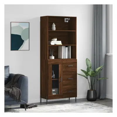 vidaXL Skříň highboard hnědý dub 69,5 x 34 x 180 cm kompozitní dřevo