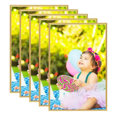 vidaXL Fotorámečky koláž 5 ks na zeď nebo stůl zlaté 59,4 x 84 cm MDF