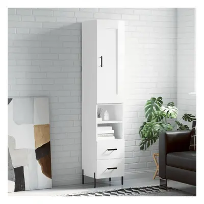 vidaXL Skříň highboard bílá s vysokým leskem 34,5x34x180 cm kompozit