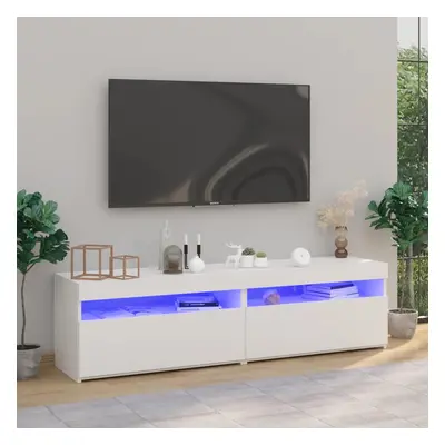 vidaXL TV skříňky s LED osvětlením 2 ks bílé vysoký lesk 75x35x40 cm