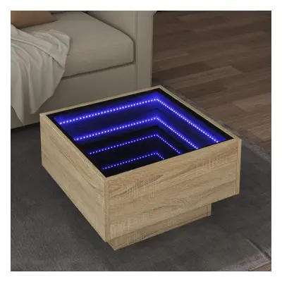 vidaXL Konferenční stolek s LED dub sonoma 50 x 50 x 30 cm kompozit