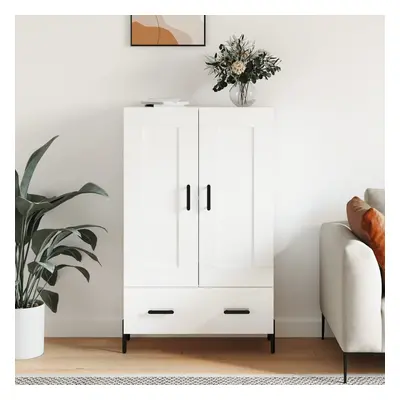 vidaXL Skříň highboard lesklá bílá 69,5 x 31 x 115 cm kompozitní dřevo