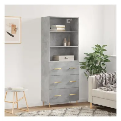 vidaXL Skříň highboard betonově šedá 69,5x34x180 cm kompozitní dřevo