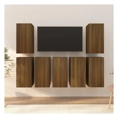 vidaXL TV skříňky 7 ks hnědý dub 30,5 x 30 x 60 cm kompozitní dřevo