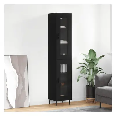 vidaXL Skříň highboard černá 34,5 x 34 x 180 cm kompozitní dřevo