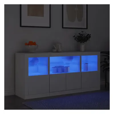 vidaXL Příborník s LED osvětlením bílý 142,5 x 37 x 67 cm