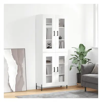 vidaXL Skříň highboard lesklá bílá 69,5 x 34 x 180 cm kompozitní dřevo