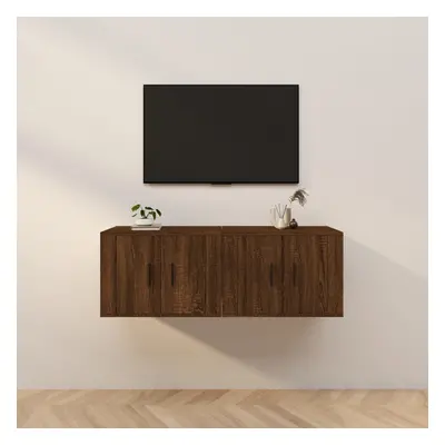 vidaXL Nástěnné TV skříňky 2 ks hnědý dub 57 x 34,5 x 40 cm