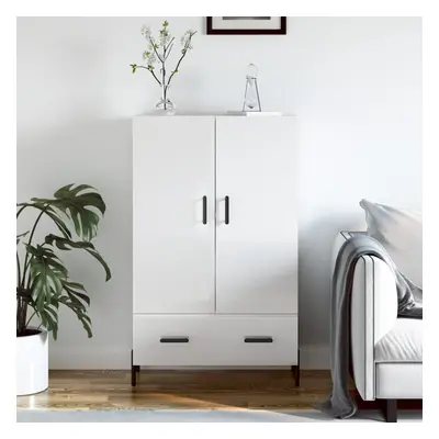 vidaXL Skříň highboard lesklá bílá 69,5 x 31 x 115 cm kompozitní dřevo